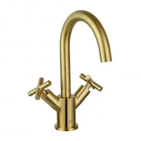 Just Taps Solex Mono Deck Mounted Swivel Spout Basin Mixer Brushed Brass product image - Image 3