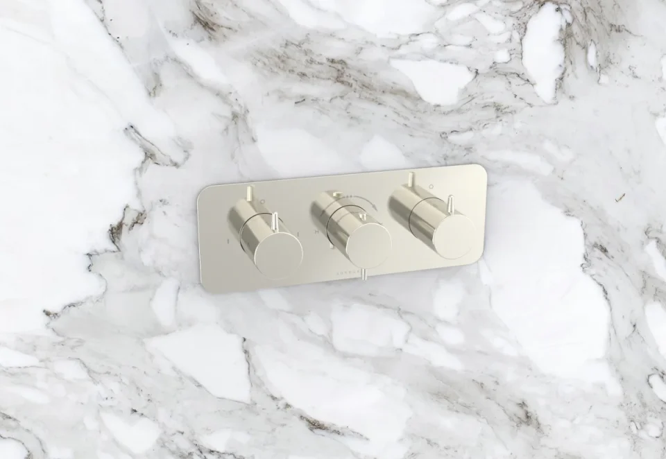 Saneux Eden 3 Way Handles & Plate Finish Kit In Landscape (for Ed021l.bn) - Brushed Nickel (pvd) detail view - Image 3