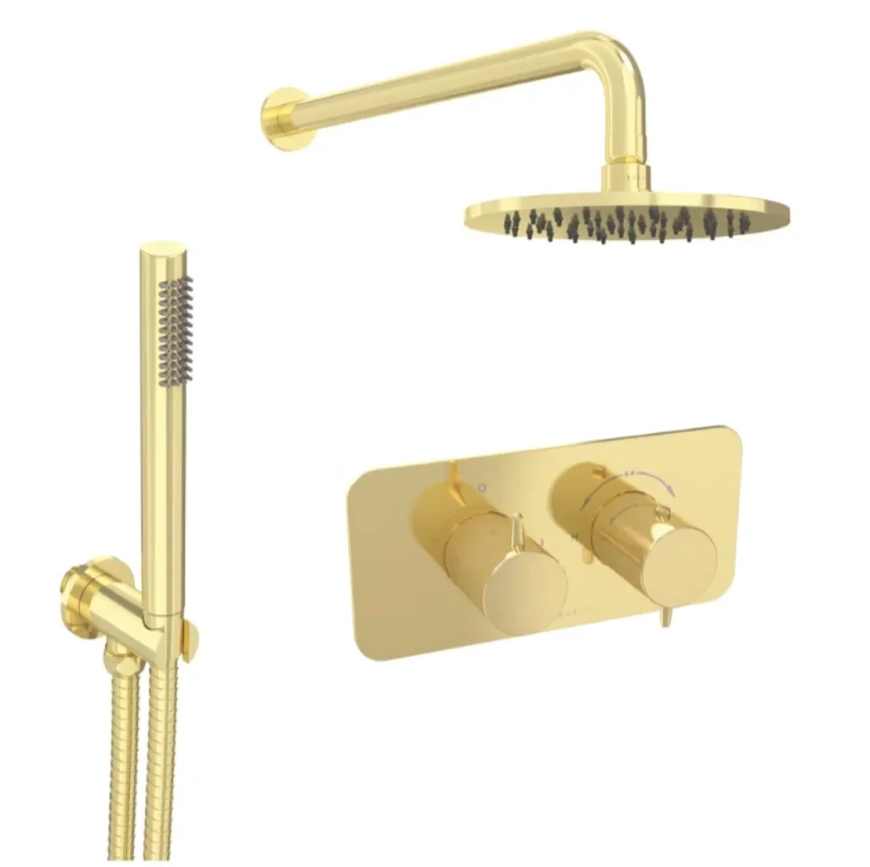 Saneux Eden 2 Way Shower Kit - W/ Slim Handset - Brushed Brass product image - Image 2