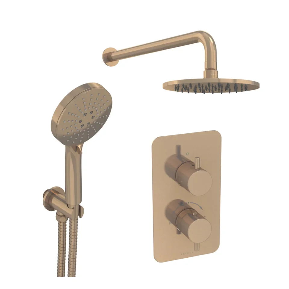 Saneux Cos 2 Way Shower Kit - W/ 3 Function Handset & Shower Head - Brushed Bronze product image - Image 2