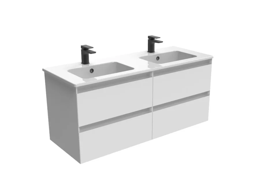 Saneux Uni 120cm 4 Drawer Wall Mounted Unit - Matte White product image - Image 6