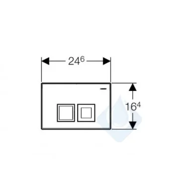 Geberit Delta35 Square Flush Plate For Dual Flush - Matt Chrome detail view - Image 2