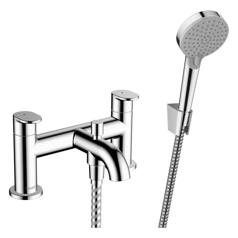 Hansgrohe Logis 2-hole Rim Mounted Bath Mixer With Diverter Valve And Vernis Blend Hand Shower Vario Chrome product image - Image 2