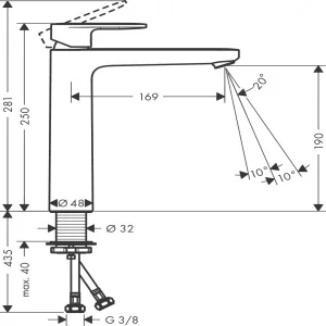 Hansgrohe Vernis Blend Manual Mixers 430 X 260 X 75mm Chrome