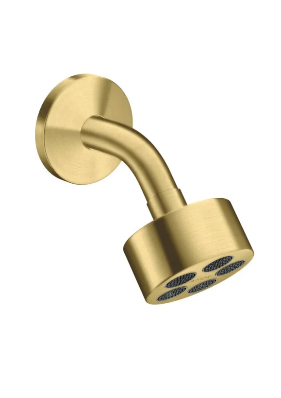 Axor One Overhead Shower 75 1jet Ecosmart With Shower Arm Brushed Brass detail view - Image 2