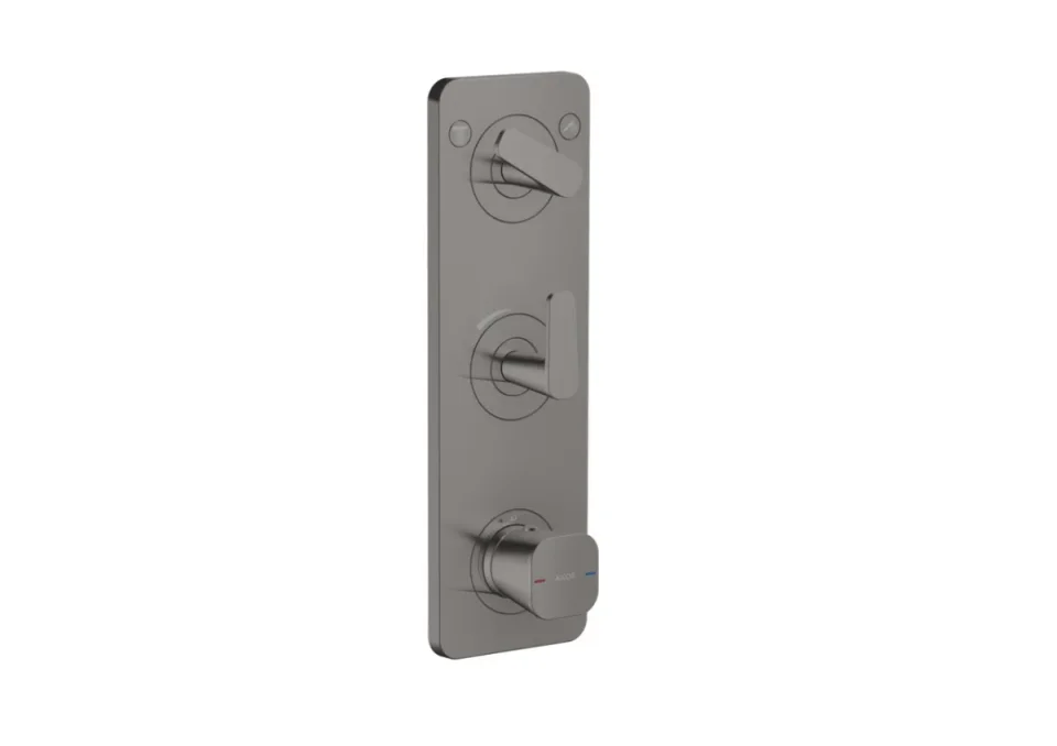 Axor Citterio C Thermostatic Module 380/120 For Concealed Installation With Plate For 2 Functions Polished Black Chrome product image - Image 2
