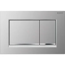 Geberit Sigma30 Square Flush Plate For Dual Flush - Matt Chrome With Gloss Chrome Detail product image - Image 2