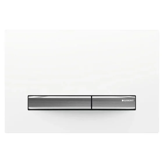 Geberit Sigma50 Square Flush Plate For Dual Flush - White With Chrome Button product image - Image 3