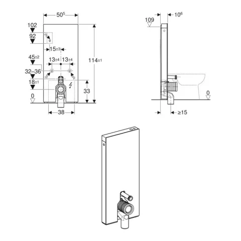 Geberit Monolith For Floor-standing Wc 114cm detail view - Image 3