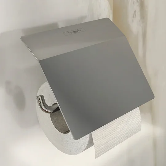 Hansgrohe Addstoris Q Roll Holder With Cover Chrome detail view - Image 3