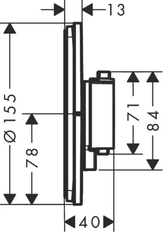 Hansgrohe Showerselect Comfort S Thermostat For Concealed Installation For 1 Outlet Chrome detail view - Image 2