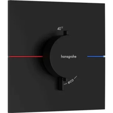 Hansgrohe Showerselect Comfort E Thermostat For Concealed Installation Matt Black detail view - Image 2