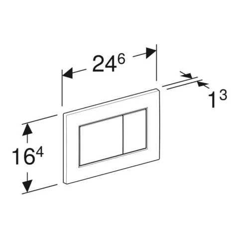 Geberit Sigma01 Dual Flush Plate Square Button Black detail view - Image 2