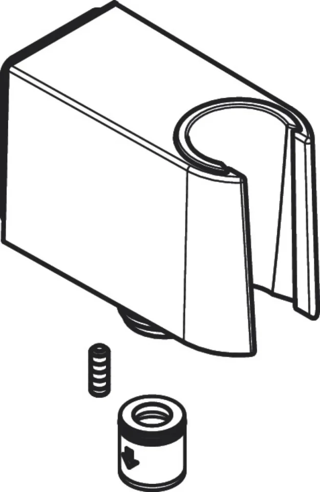 Hansgrohe Fixfit E Wall Outlet With Shower Holder Matt Black detail view - Image 3