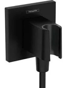 Hansgrohe Fixfit E Wall Outlet With Shower Holder Matt Black product image - Image 4