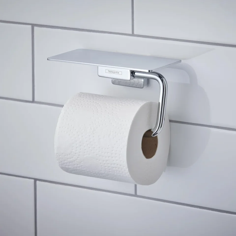 Hansgrohe Addstoris Q Roll Holder With Shelf Chrome product image - Image 4