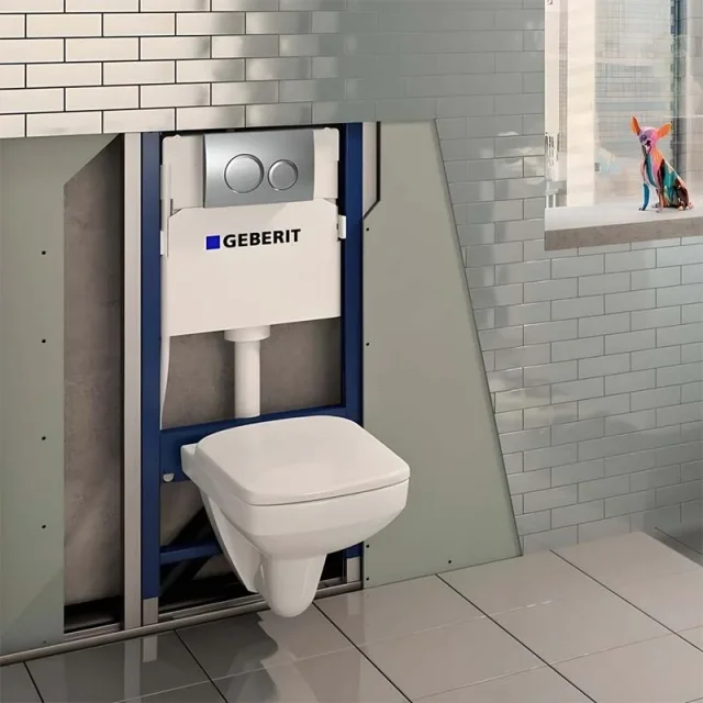 Geberit Duofix 820mm Frame For Wall Hung Pans With Omega 120mm Cistern (excl. Flush Plate) detail view - Image 2