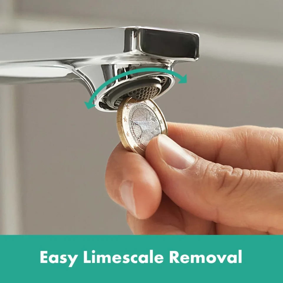 Hansgrohe Rebris S Single Lever Basin Mixer 80 Coolstart Without Waste Set Chrome detail view - Image 3