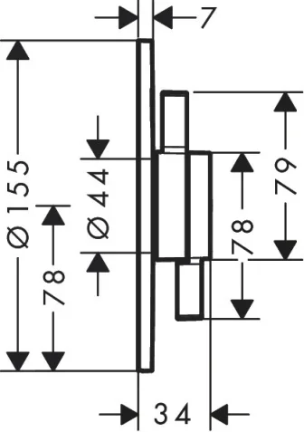 Hansgrohe Duoturn S Mixer For Concealed Installation For 2 Functions Chrome detail view - Image 3