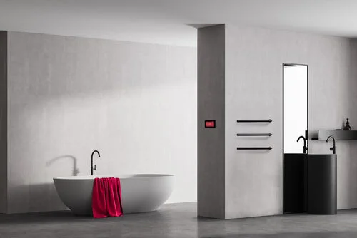 Thermosphere 12v Vertical Heated Towel Bar Pill Shape 900mm Polished Stainless