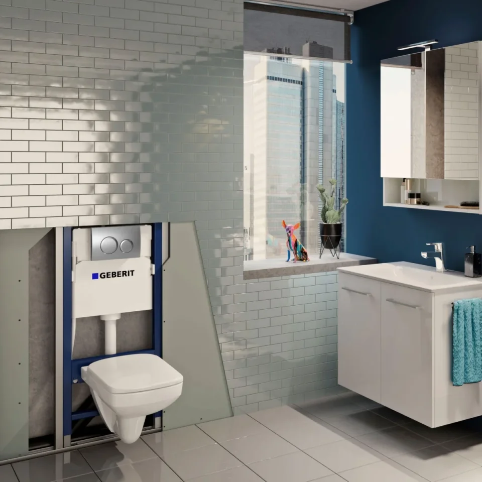 Geberit Duofix 1120 Frame For Wall Hung Pans With Delta Concealed Cistern (excl. Flush Plate) detail view - Image 4