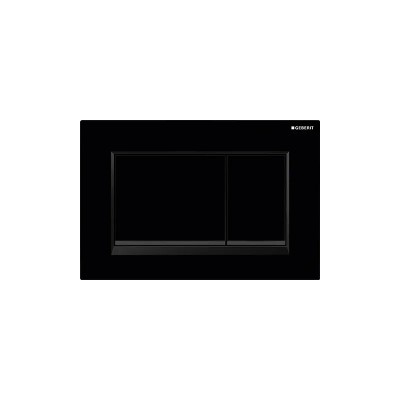 Geberit Sigma30 Square Flush Plate For Dual Flush - Black With Gloss Chrome Detail detail view - Image 2