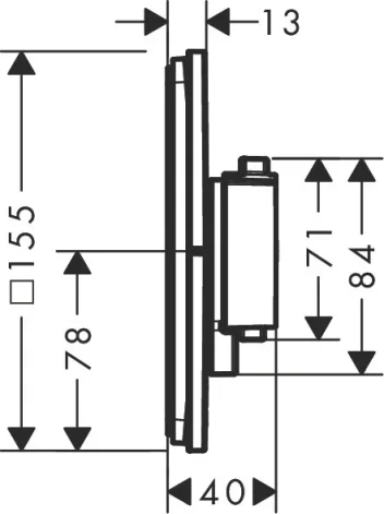 Hansgrohe Showerselect Comfort Q Thermostat For Concealed Installation For 2 Functions Matt Black detail view - Image 2