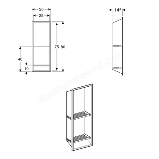 Geberit 154.291.00.1 Niche Storage Box detail view - Image 3