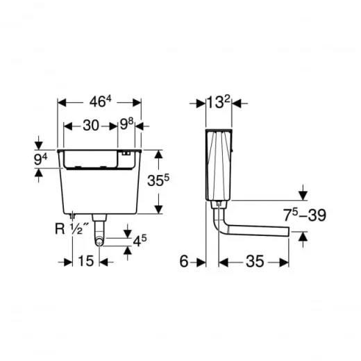 Geberit Low Height Concealed Cistern (excl. Button) detail view - Image 2