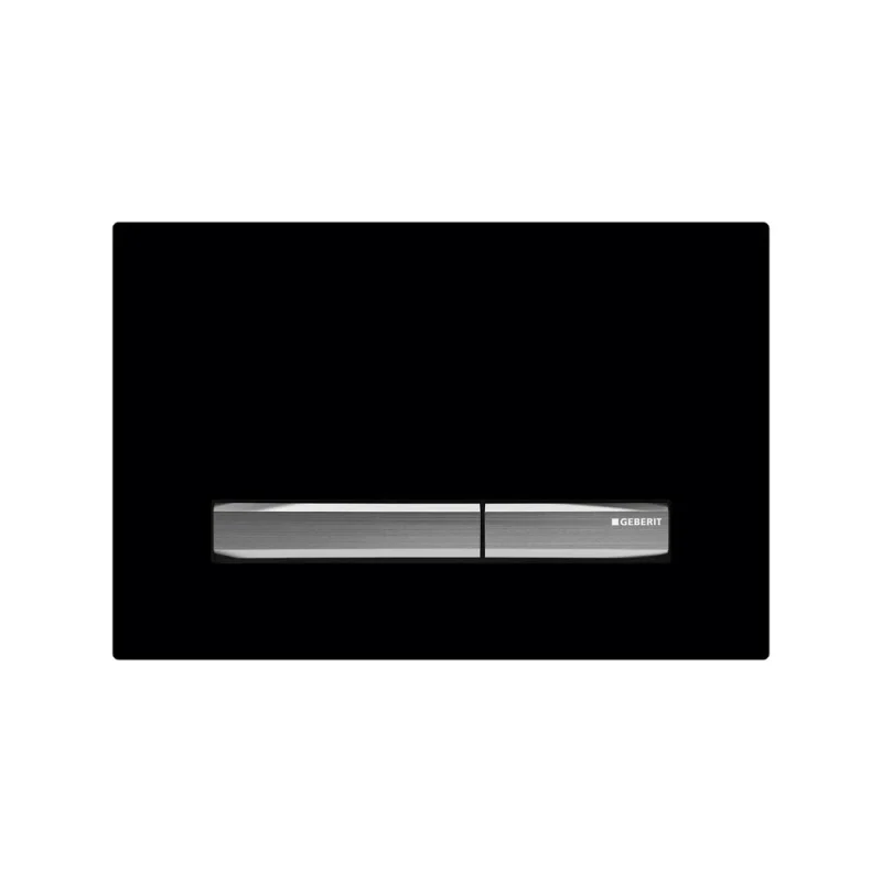 Geberit Sigma50 Square Flush Plate For Dual Flush - Black With Chrome Buttons product image - Image 2