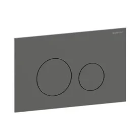 Geberit Sigma40 Dual Round Flush Plate Black Chrome detail view - Image 2