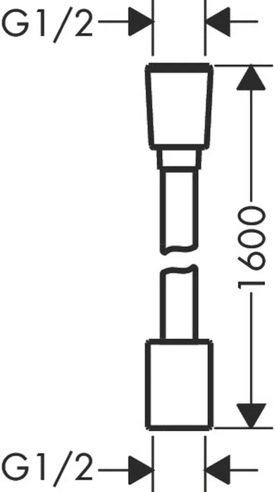 Axor Showersolutions Textile Shower Hose 1,60 M With Conical And Cylindrical Nut Chrome detail view - Image 2