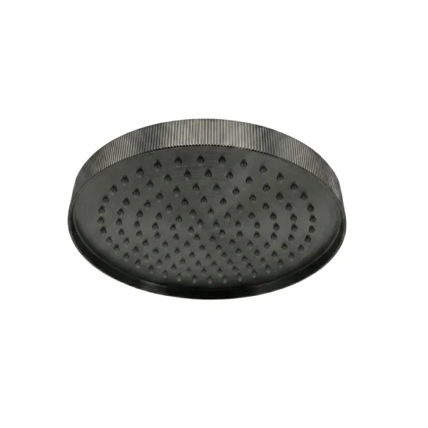 AVA Fluted 250mm Stainless Steel Shower Head - Brushed Black