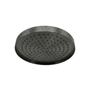 AVA Fluted 250mm Stainless Steel Shower Head - Brushed Black