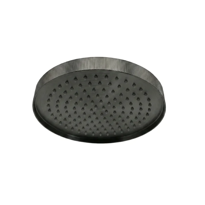 AVA Fluted 250mm Stainless Steel Shower Head - Brushed Black product image - Image 1