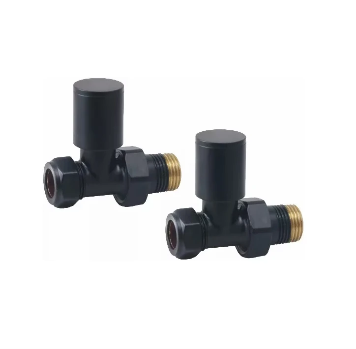 Ava Straight Radator Valve - Black