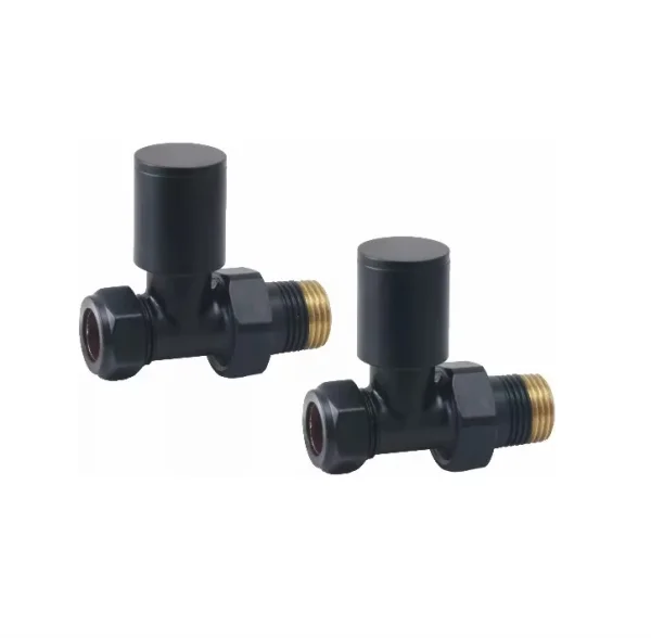 Ava Straight Radator Valve - Black