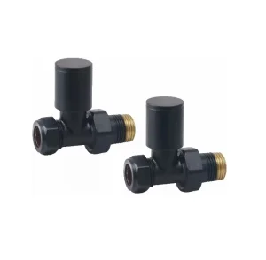 Ava Straight Radator Valve - Black