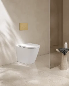 Faeber Zero Back To Wall Toilet Pan With Seat - Tornado Flush - Gloss White