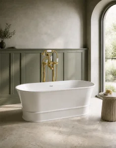 Stonekast Classic Freestanding Bath 1700 X 800 X 600mm Matt White (waste Included)