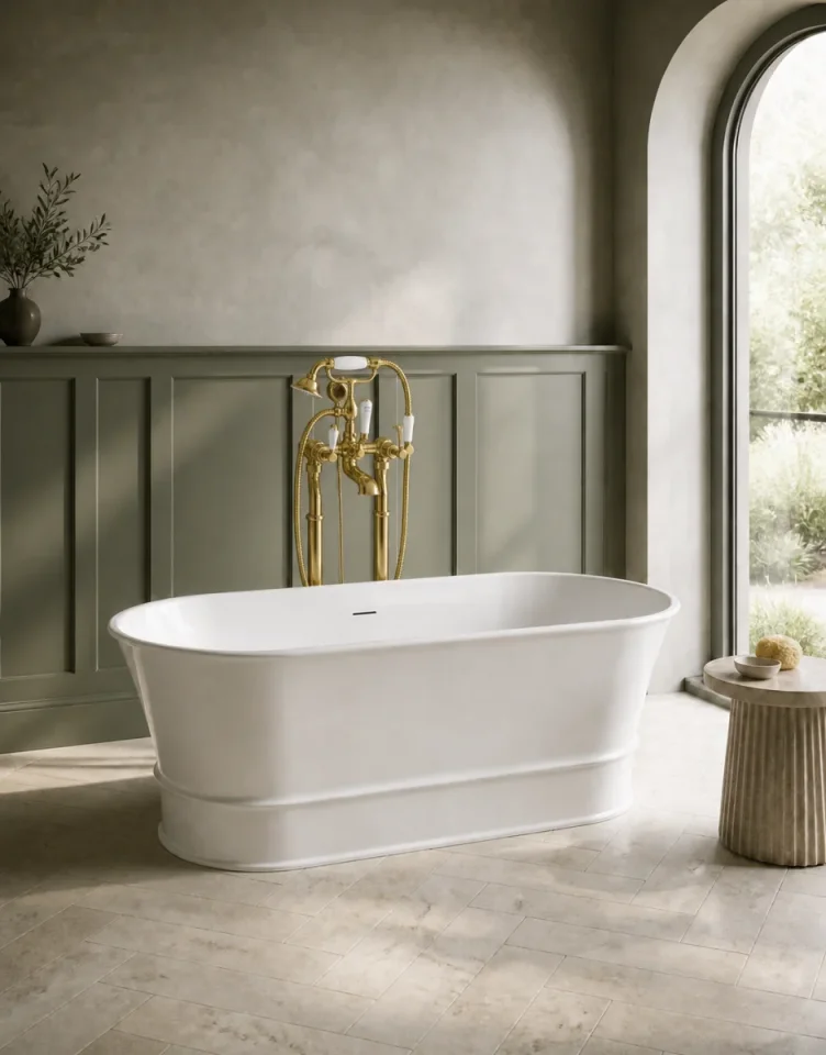 Stonekast Classic Freestanding Bath 1700 X 800 X 600mm Gloss White (waste Included) product image - Image 1
