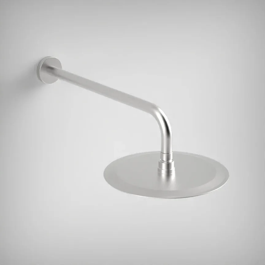 Ava Round 250mm Shower Head (8mm Thickness) - Brushed Stainless Steel detail view - Image 2