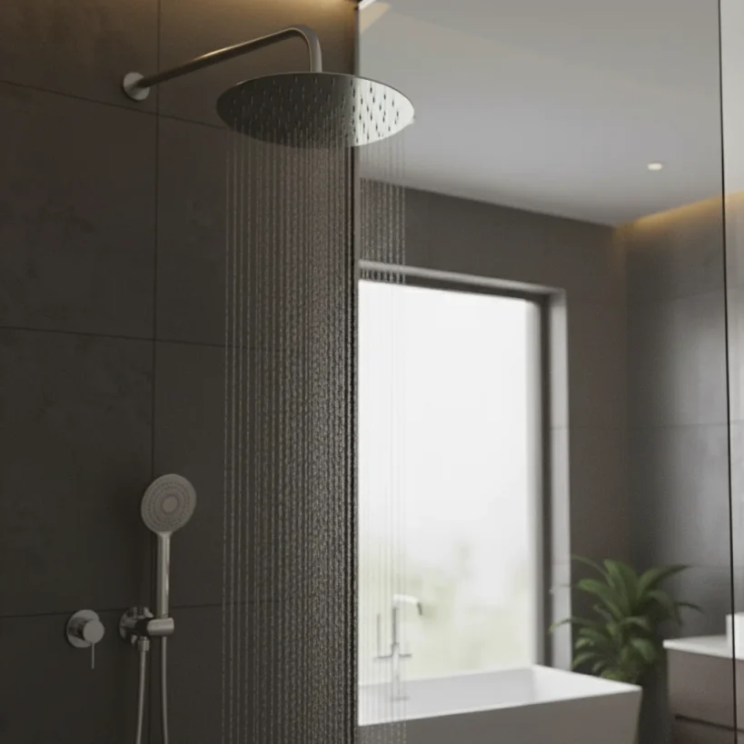 Ava Round 250mm Shower Head (8mm Thickness) - Polished Stainless Steel detail view - Image 5