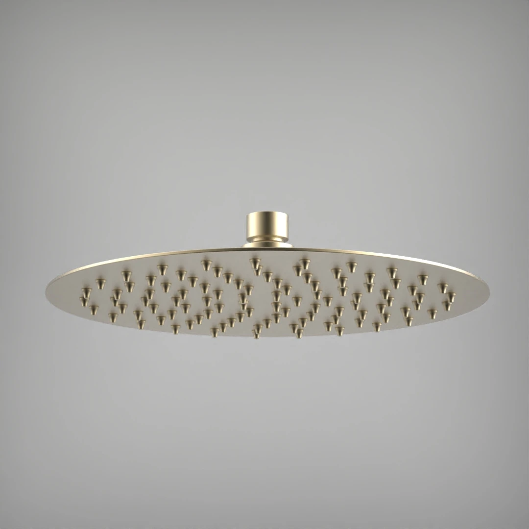 Ava Round 250mm Shower Head (8mm Thickness) - Brushed Brass