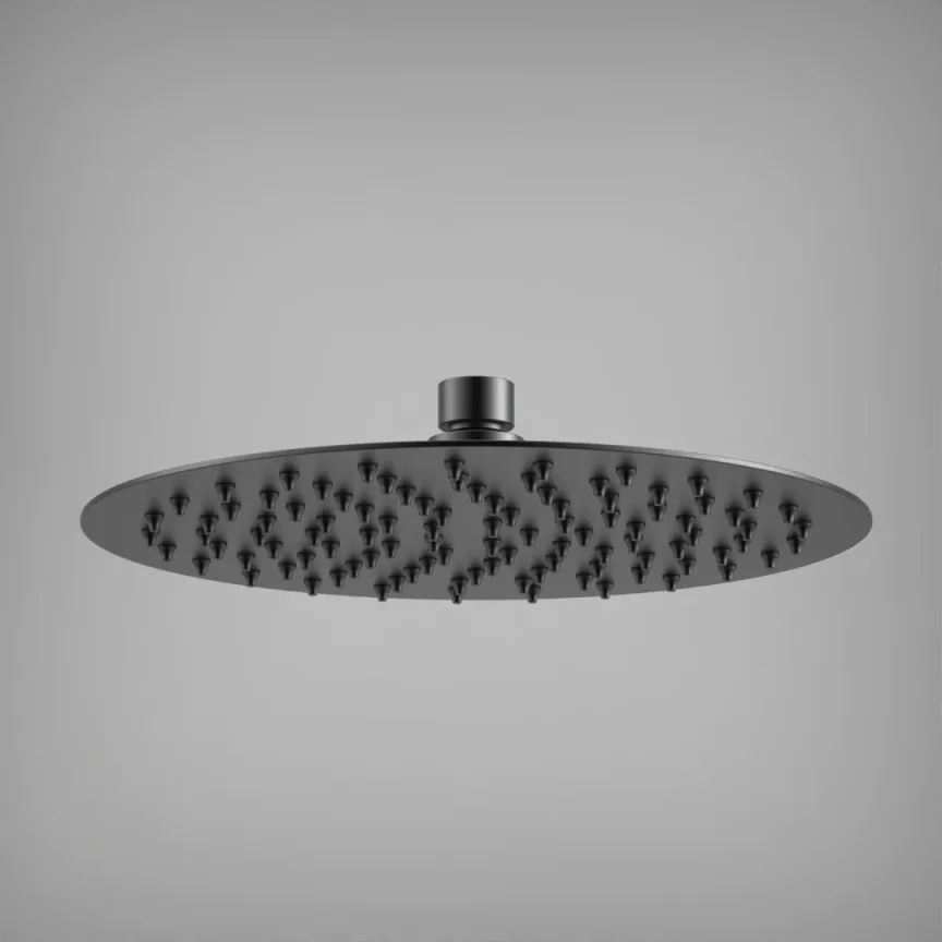 Ava Round 250mm Shower Head (8mm Thickness) - Brushed Black product image - Image 1