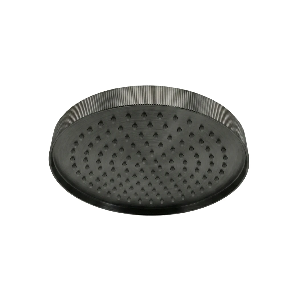 AVA Fluted 250mm Stainless Steel Shower Head - Brushed Black
