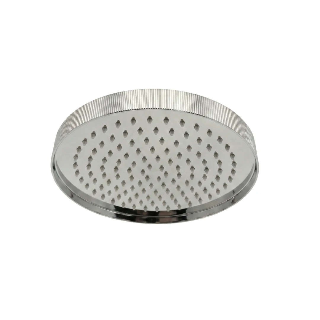 AVA Fluted 250mm Stainless Steel Shower Head - Polished Stainless Steel