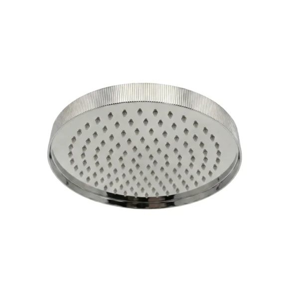 AVA Fluted 250mm Stainless Steel Shower Head - Polished Stainless Steel
