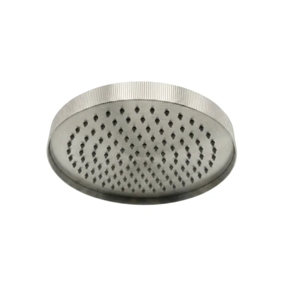 AVA Fluted 250mm Stainless Steel Shower Head - Brushed Stainless Steel