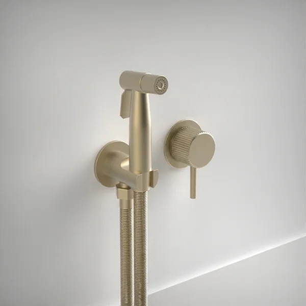 Ava Fluted Douche Kit W/ Flanges 3.0 - Brushed Brass